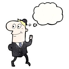 cartoon businessman walking to work N25