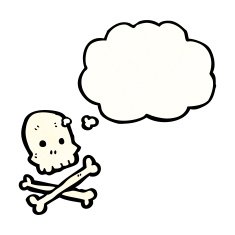 skull and crossbones with thought bubble N2