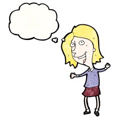 cartoon excited woman N150