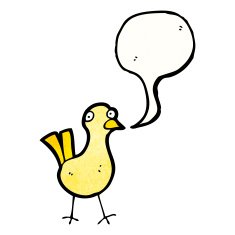 cartoon bird tweeting N2