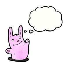 cartoon pink rabbit N58