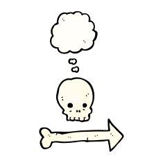 cartoon pointing arrow skull N2