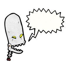spooky robot head cartoon N4