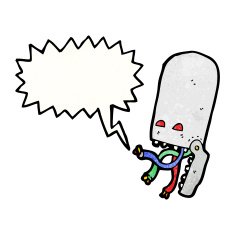spooky robot head cartoon N5