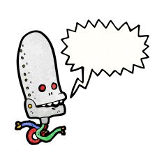 spooky robot head cartoon N6
