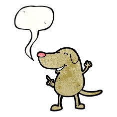 cartoon dog with speech bubble N46