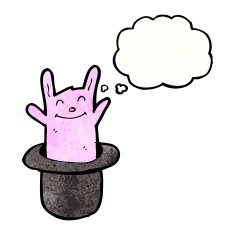 happy rabbit in top hat