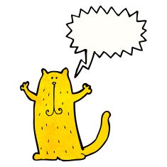 funny cartoon cat with speech bubble N31
