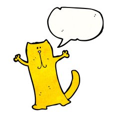 funny cartoon cat with speech bubble N33