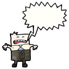 cartoon stressed manager shouting N2