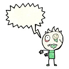 cartoon zombie doodle boy N2