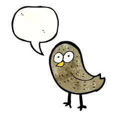 cartoon bird with speech bubble N354