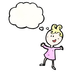 happy girl with thought bubble N2