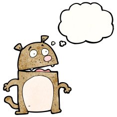 cartoon bear with thought bubble N41