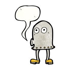 cartoon funny robot with speech bubble N109