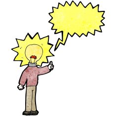 cartoon idea light bulb man N4
