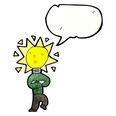 cartoon idea light bulb man N5
