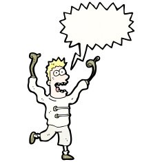 cartoon crazy man in straight jacket N5