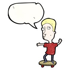 Cartoon Boy On Skateboard N22