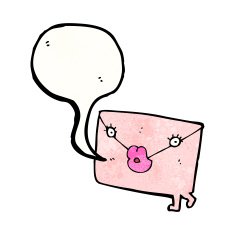 cartoon love letter with face N2