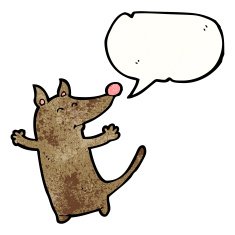 cartoon little dog with thought bubble N37
