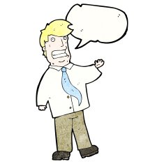 cartoon grinning salesman N4