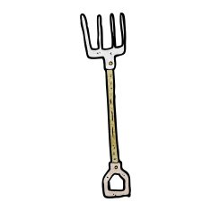 garden pitchfork cartoon