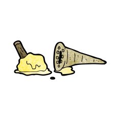 dropped melting ice cream cartoon N2