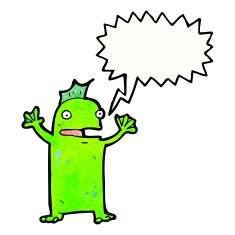 cartoon happy swamp monster N3