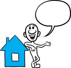 doodle small person - standing by the house N2