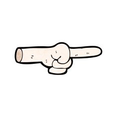 cartoon pointing hand N58