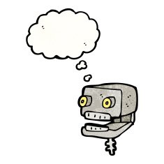 cartoon robot head N91