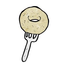 cartoon donu on fork N2