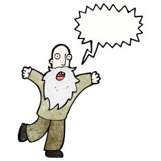 cartoon old man with speech bubble N31