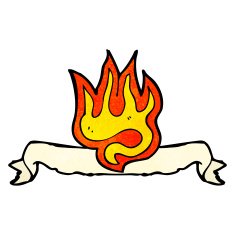 cartoon burning scroll N2