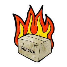 flaming box cartoon N7