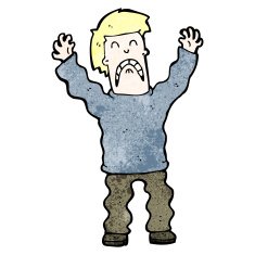 cartoon terrified man N313