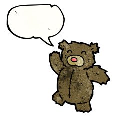 cartoon teddy bear with speech bubble N218