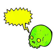 shrieking green skull cartoon N2