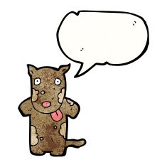 cartoon dog with speech bubble N47