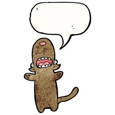 cartoon dog with speech bubble N48