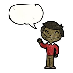 cartoon happy boy waving N23