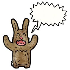 cartoon rabbit with speech bubble N129