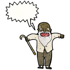 cartoon shocked old man N37