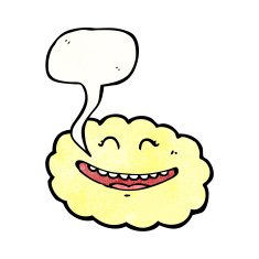 funny cartoon cloud with speech bubble N6