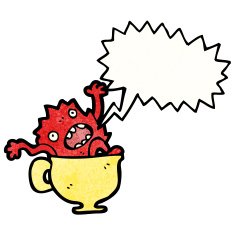 cartoon monster in teacup N5