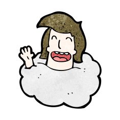 cartoon man in cloud waving N2