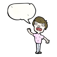 cartoon boy with speech bubble N25