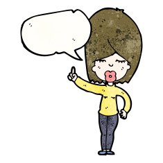 cartoon woman with speech bubble N68