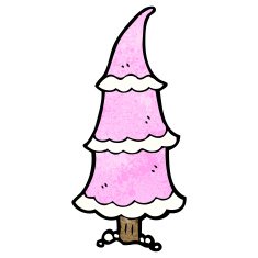 cartoon pink christmas tree N15